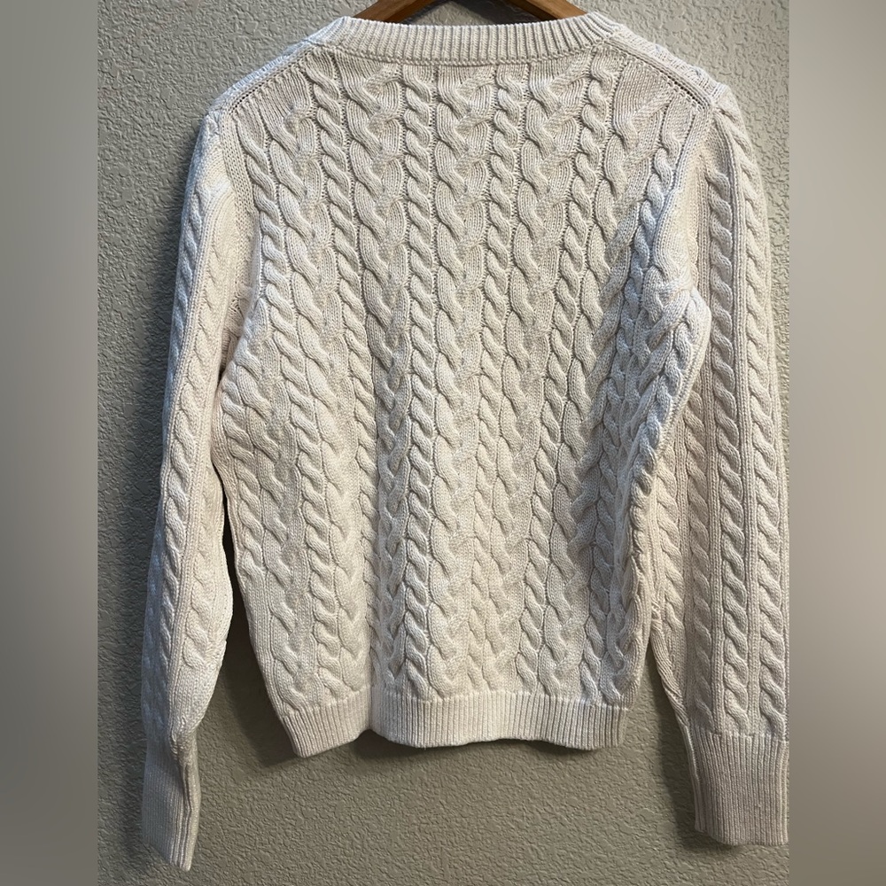 BNWT J Crew Diagonal cable knit sweater - Salt Spray - size S / Small - Picture 4 of 6